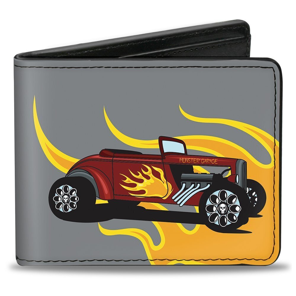 2661 PU Bifold Wallet - Hot Rod w/Flames